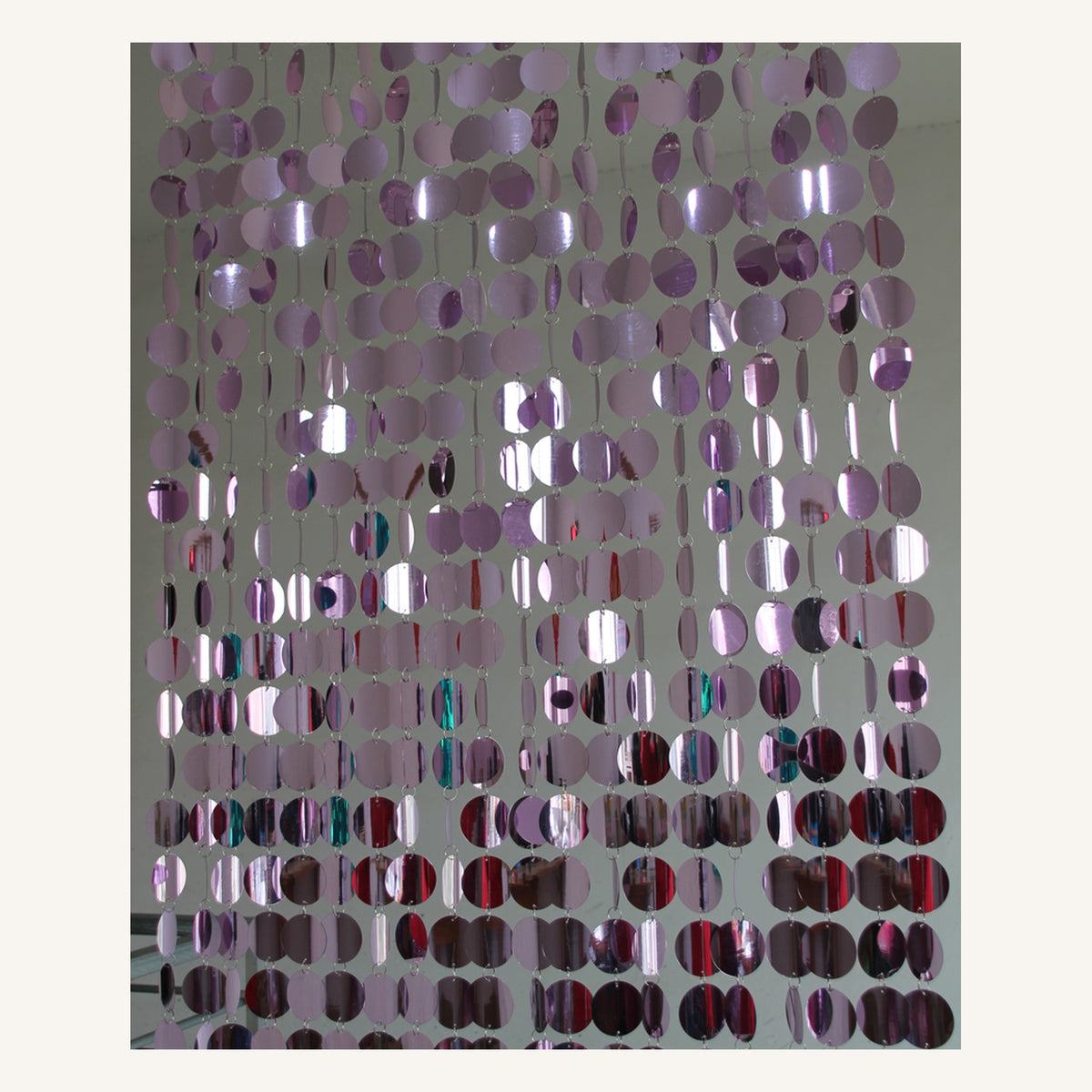 Rideau de fête à sequins ronds violet foncé, modèle Rond violet foncé