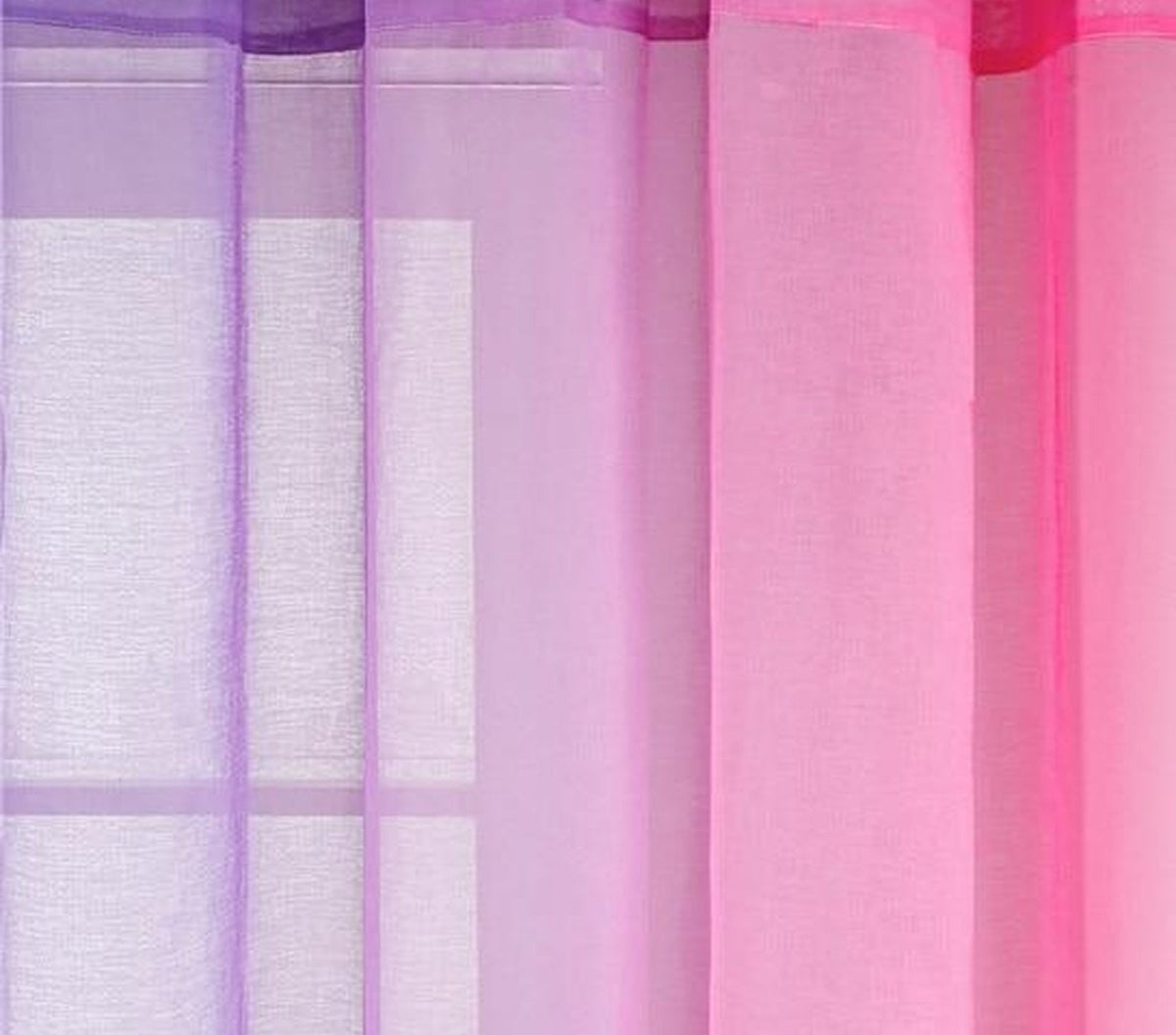 Rideau transparent en tulle dégradé violet et rose