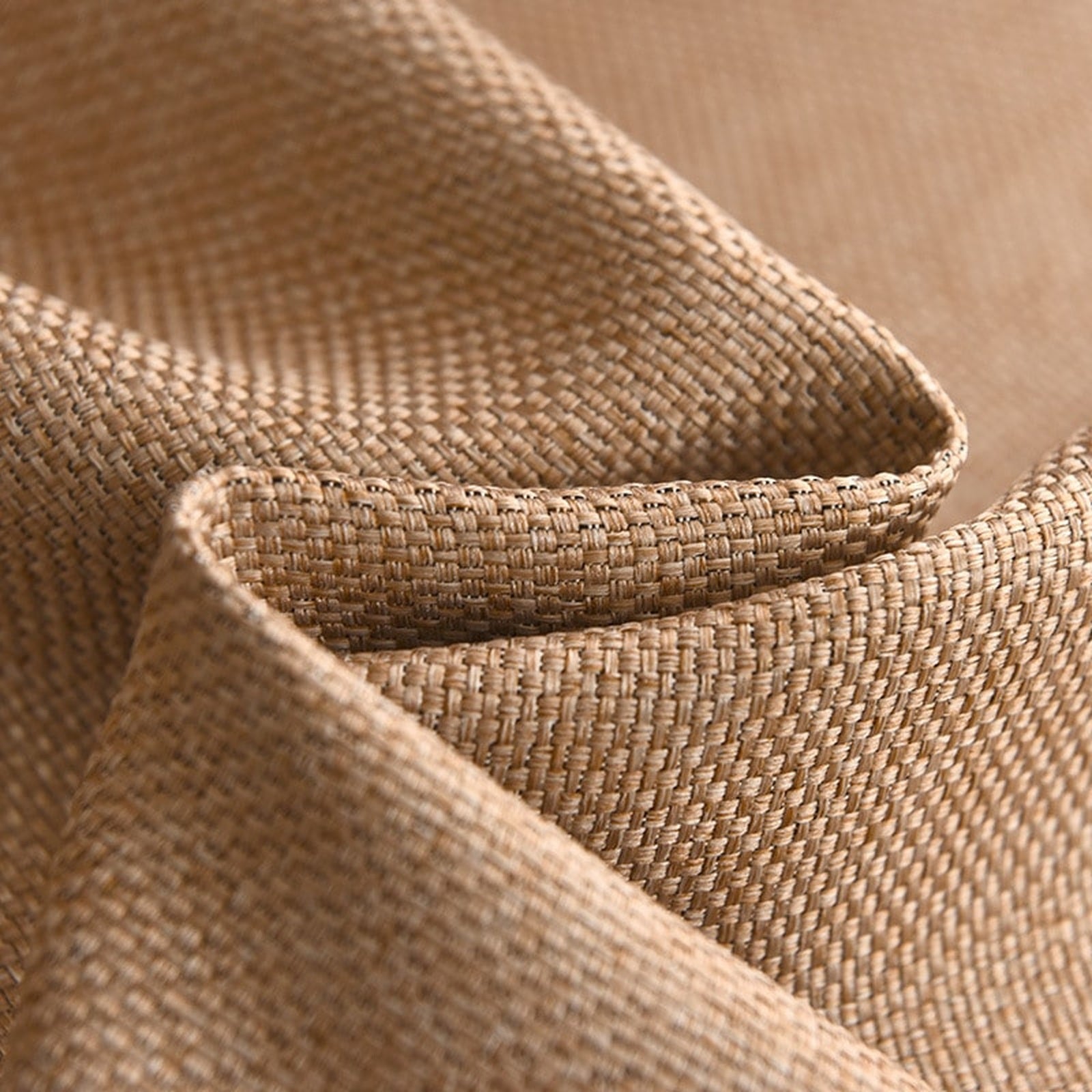 Gros plan du tissage beige en coton et lin et de son relief régulier Image
