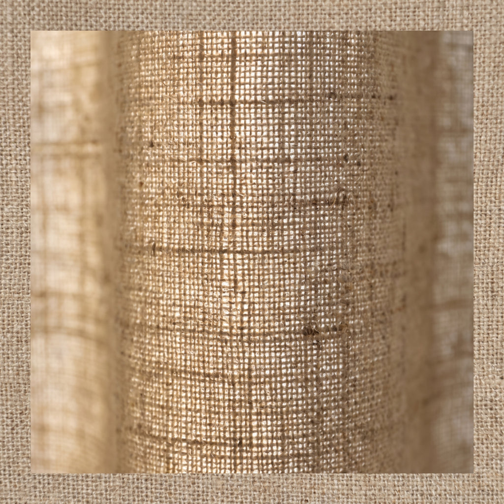 Gros plan sur le tissage des rideaux en lin semi ombrage