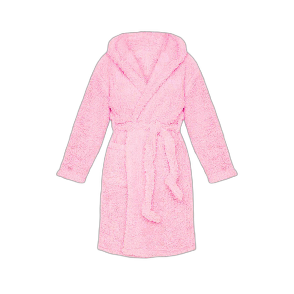 Robe de chambre Rose à capuche oreilles détourée avec sa ceinture
