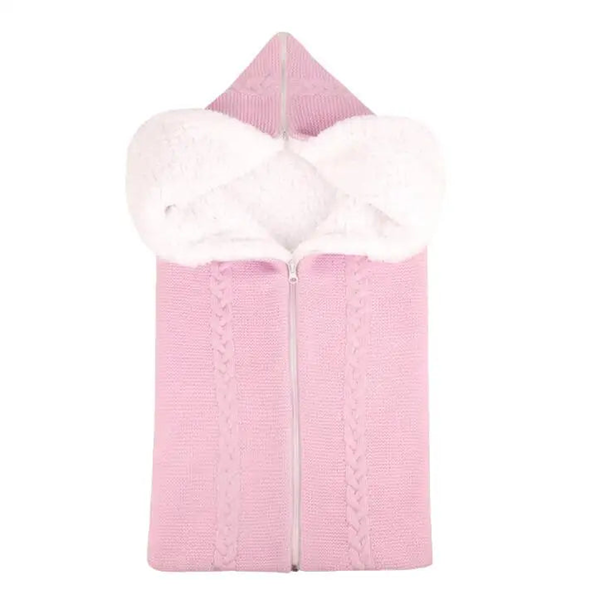 Nid d'ange en maille rose clair