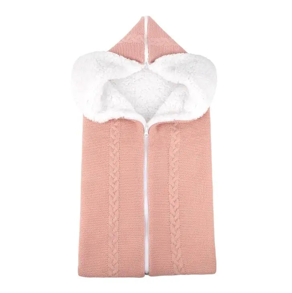 Nid d'ange en maille rose foncé