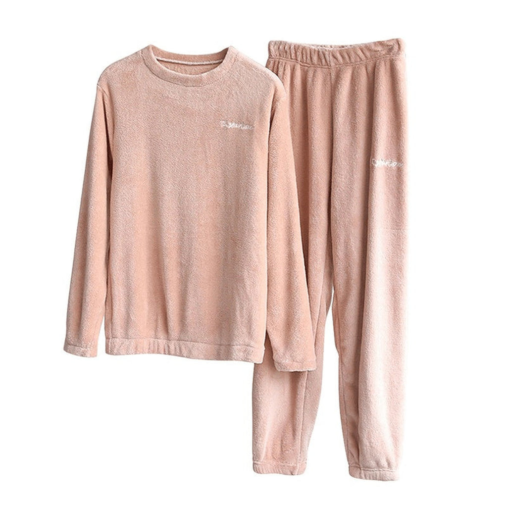 Pyjama de velours rose, haut et pantalon, sans mannequin