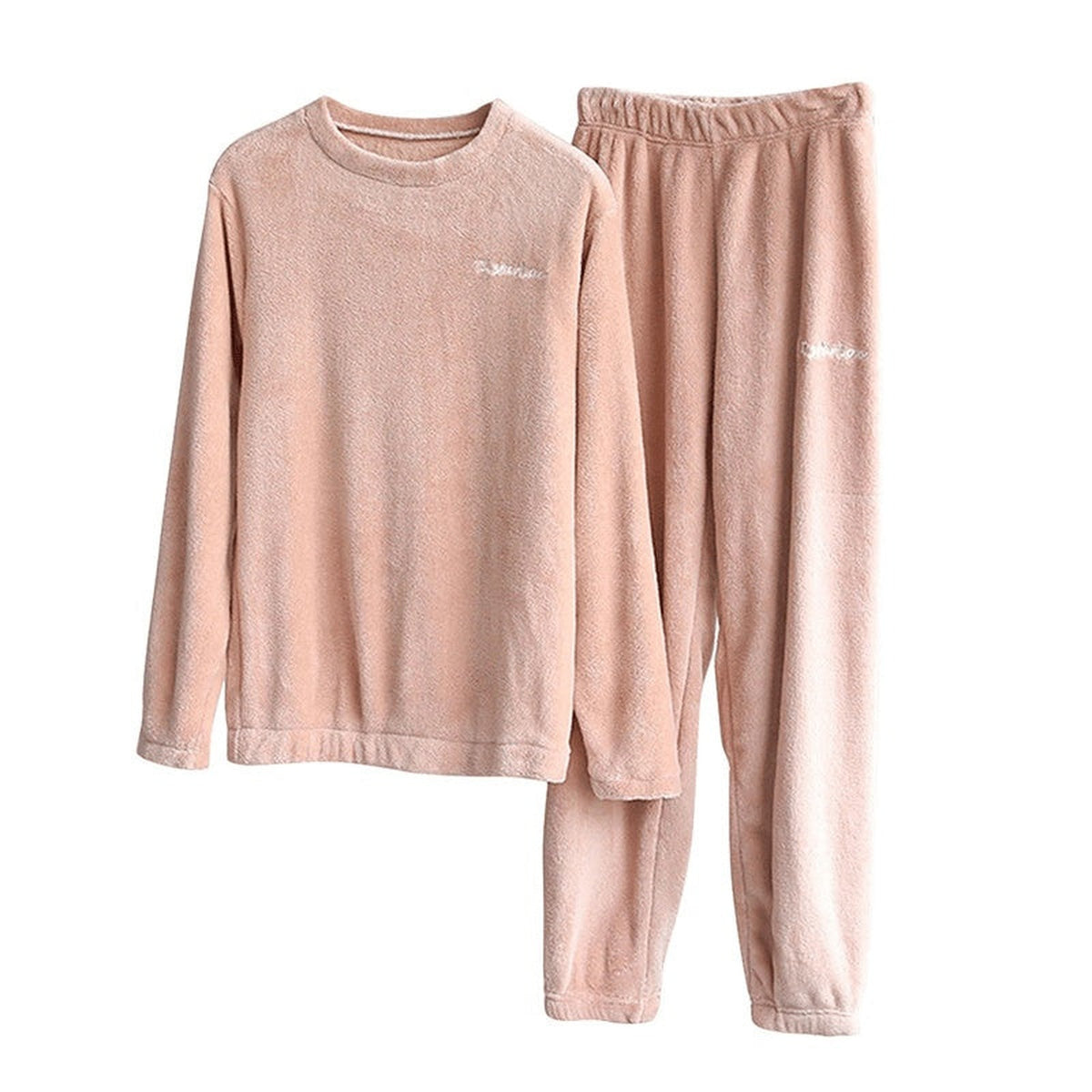 Pyjama de velours rose, haut et pantalon, sans mannequin
