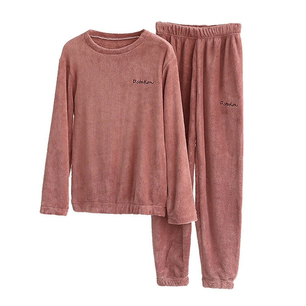 Pyjama de velours rouge, haut et pantalon, sans mannequin
