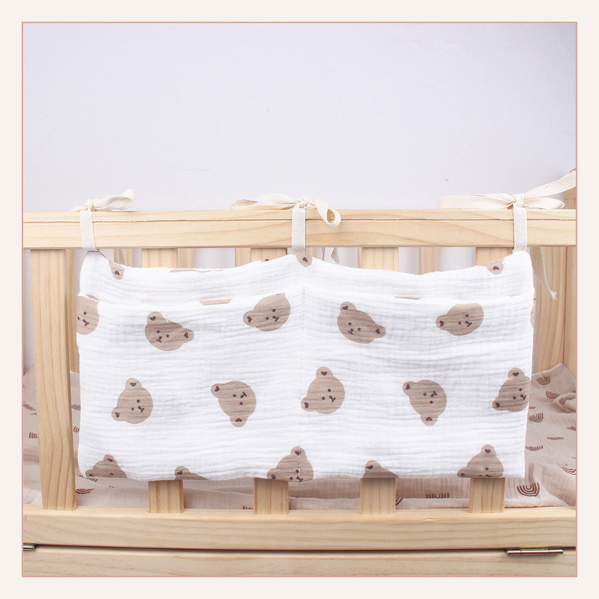 Sac de rangement lit bébé modèle 5 à têtes d’ourson