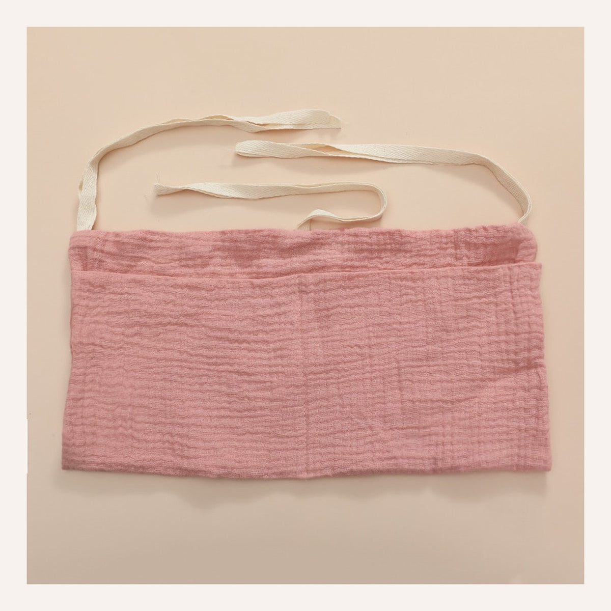 Sac de rangement pour lit bébé rose foncé avec trois liens écrus
