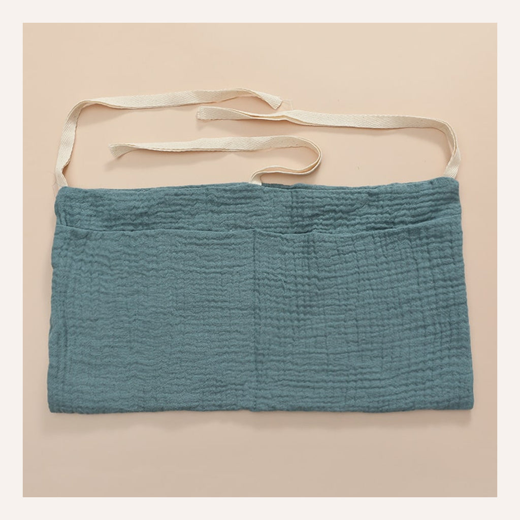 Sac de rangement pour lit bébé en gaze de coton vert