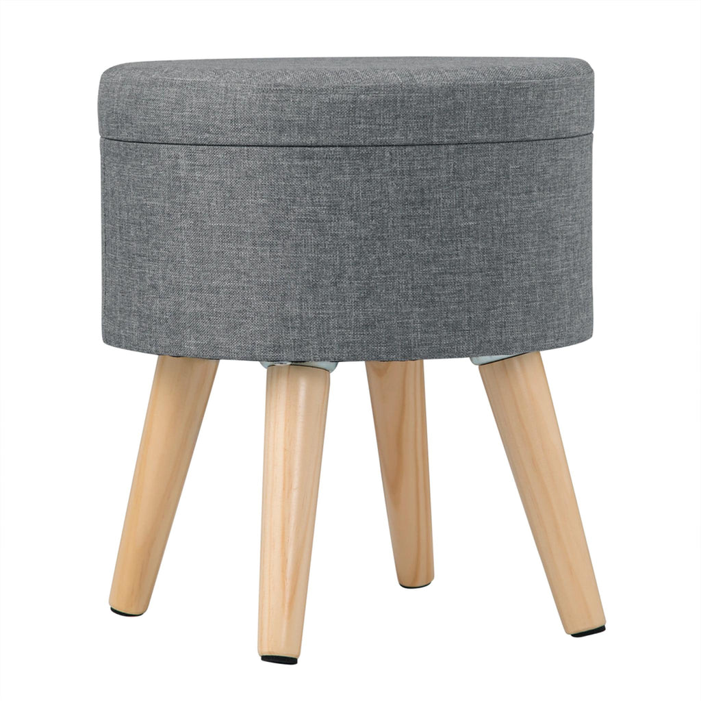 Assise en lin du tabouret de rangement, gros plan