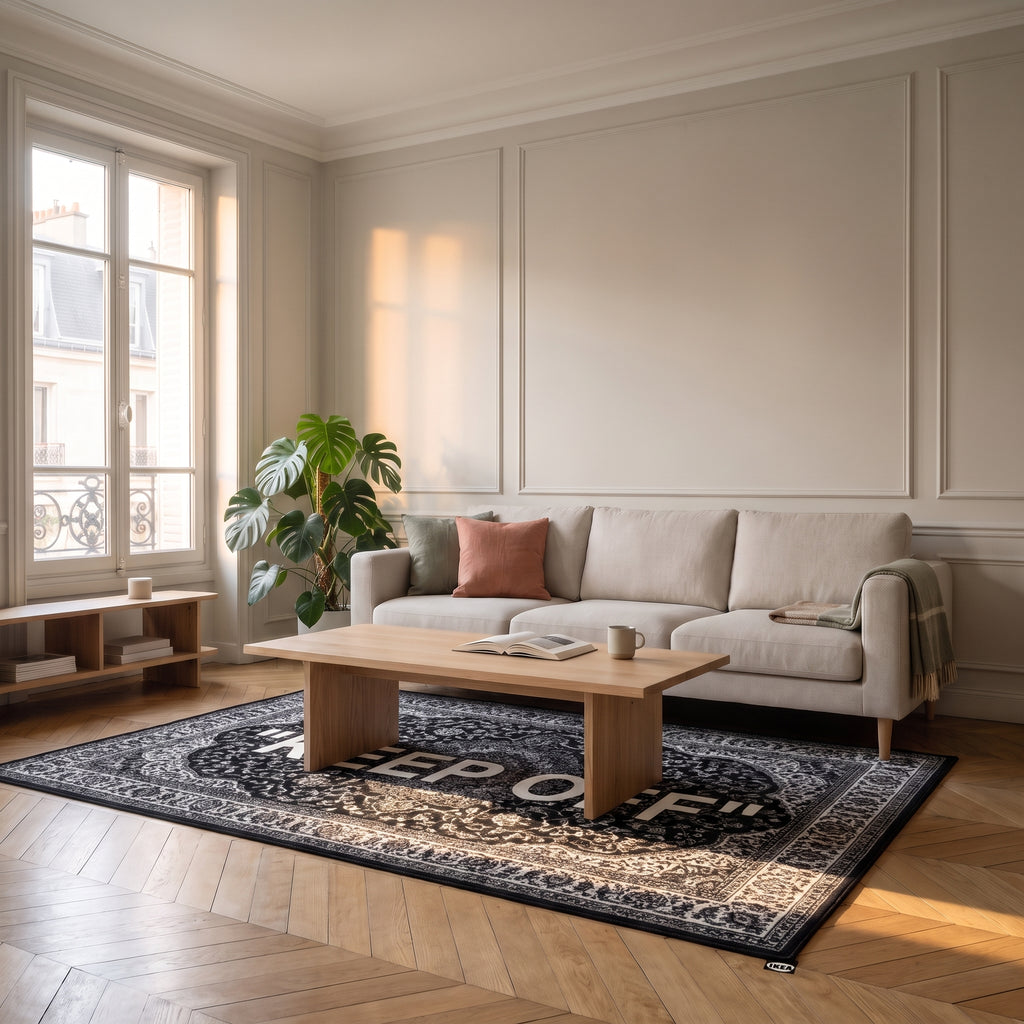 Tapis Keep Off en place dans un salon, vue d'ensemble