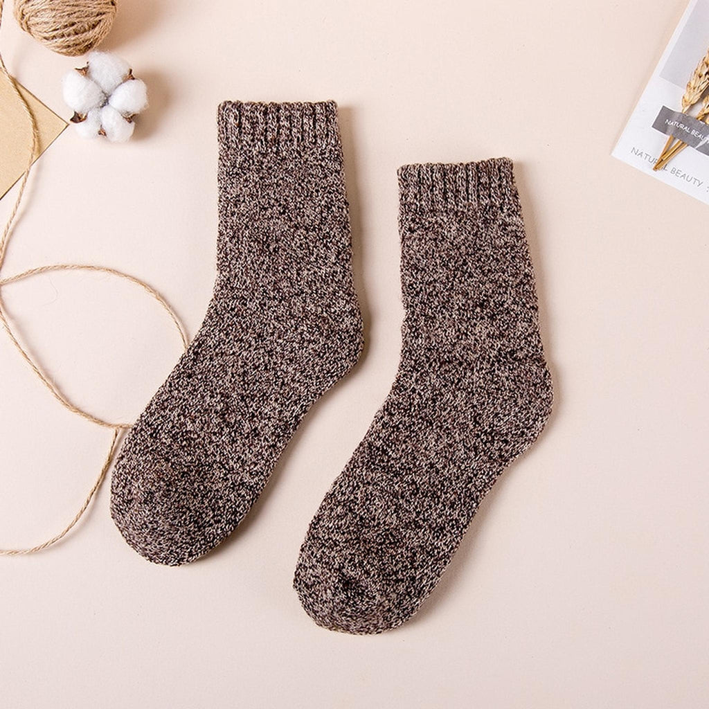 Chaussettes très épaisses chinées, détail de la maille
