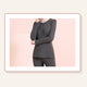 Sous-vêtement thermique femme col rond gris, haut manches longues et pantalon assorti