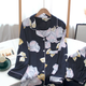 Pyjama en viscose imprimée pour femme, motif marine à magnolias