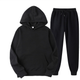Ensemble jogging homme en molleton noir, sweat à capuche et pantalon