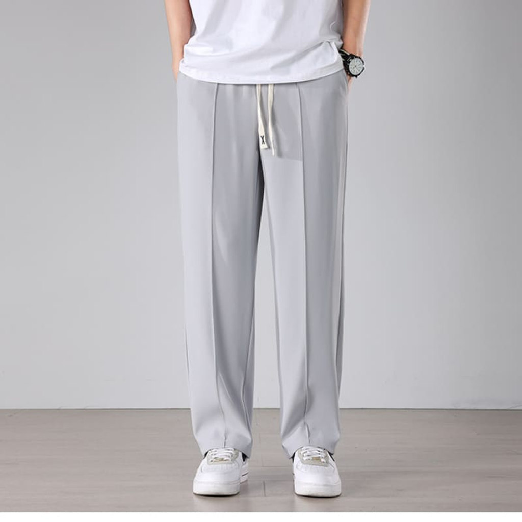 Pantalon d'intérieur fluide à coupe droite pour homme, coloris gris perle