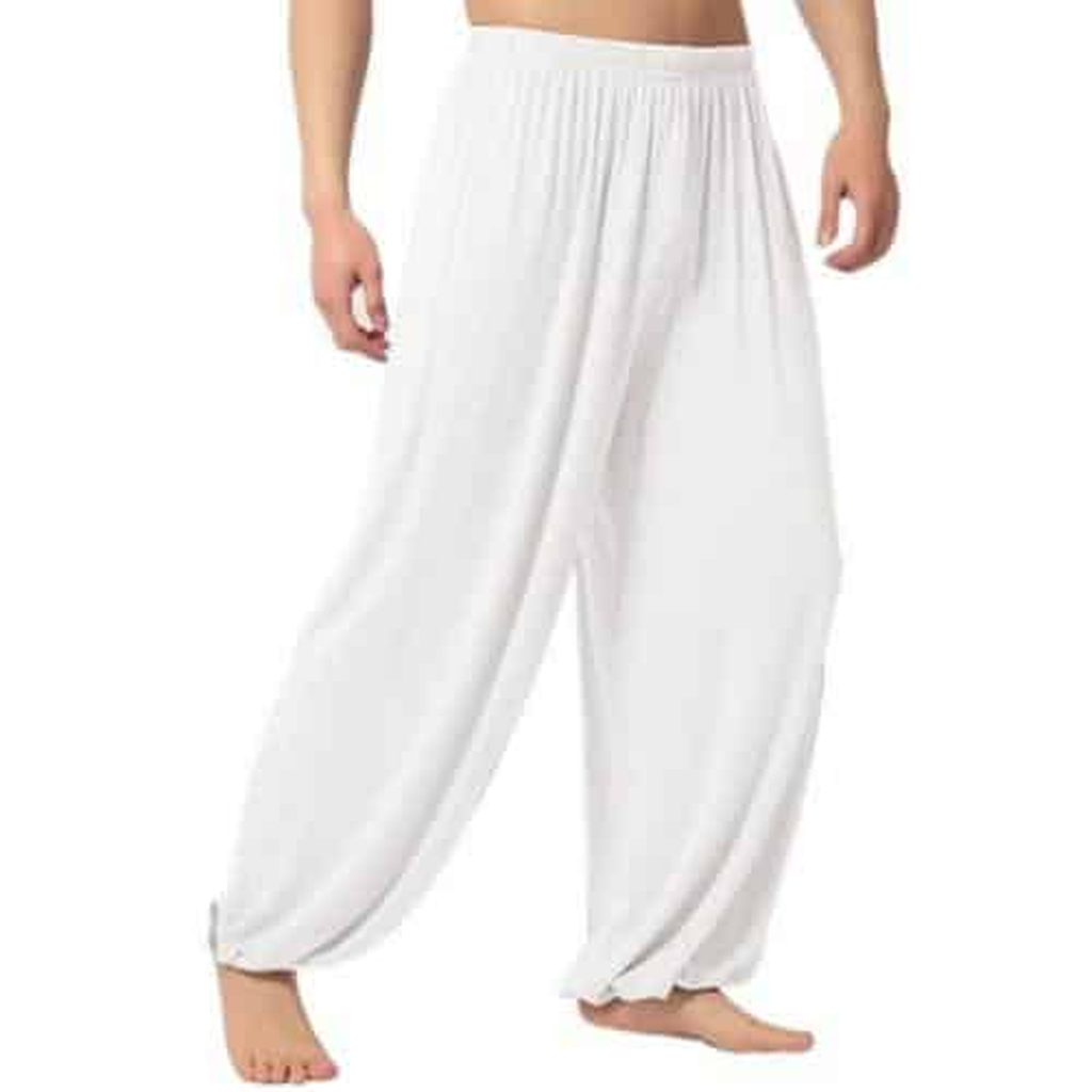 Pantalon sarouel de yoga pour homme, coloris blanc