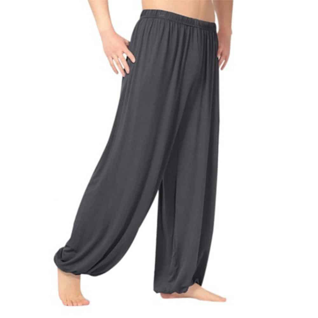 Pantalon sarouel de yoga pour homme, coloris gris anthracite