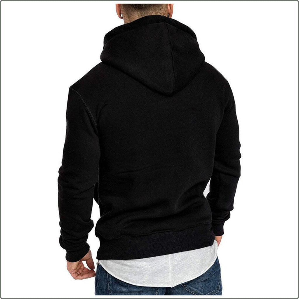 Sweat à capuche noir porté de dos