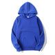 Sweat à capuche mixte uni bleu clair présenté de face