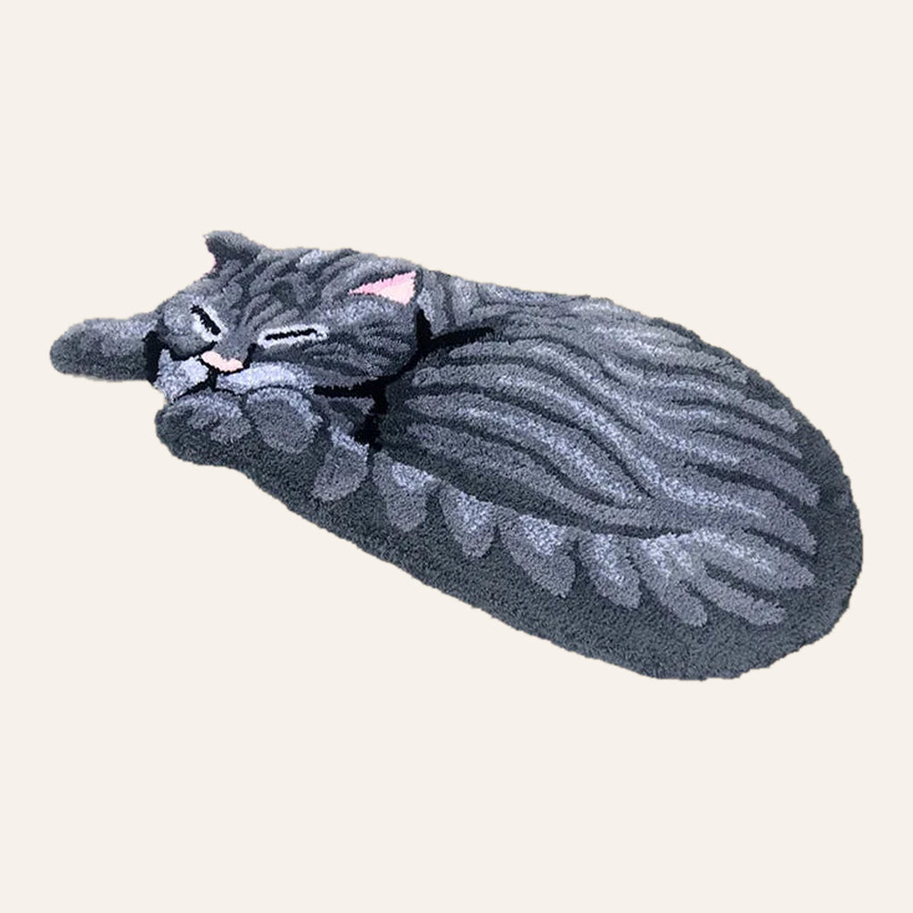 Tapis chat gris vu du dessus, detoure