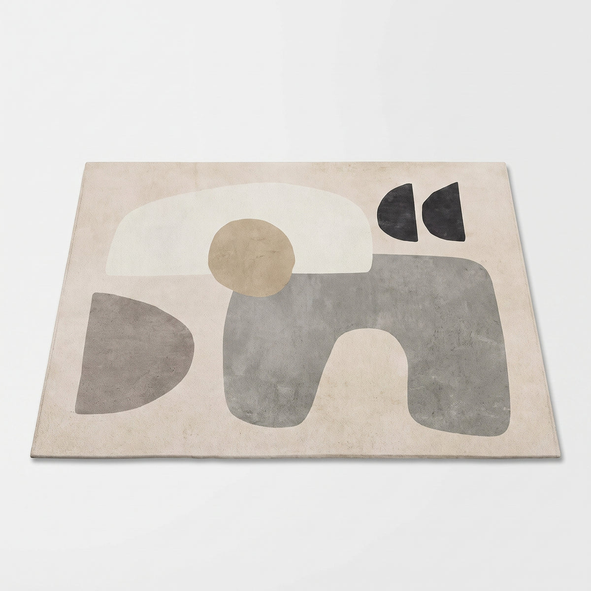 Packshot isolé du tapis à formes grises