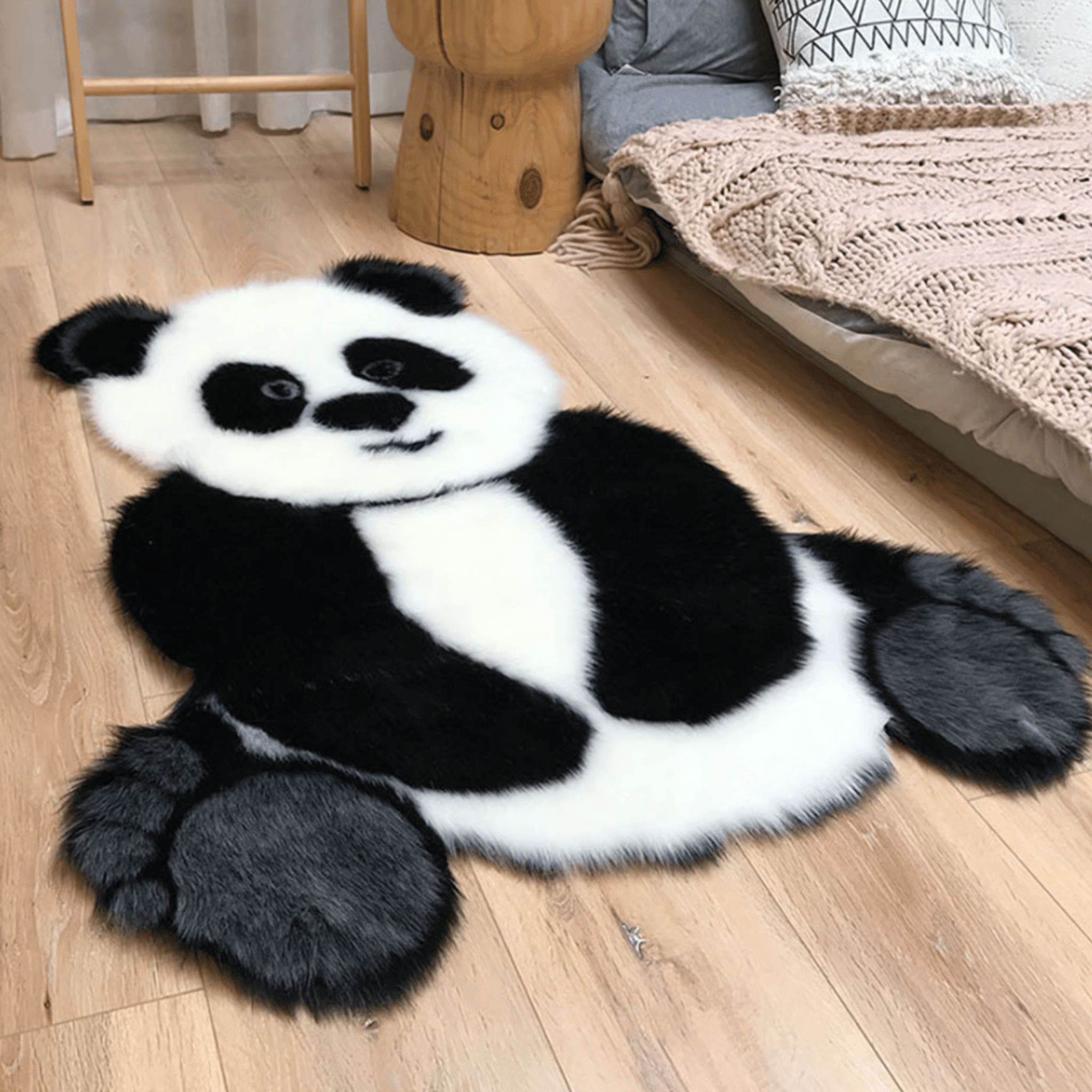 Tapis panda dans un coin de jeu de chambre d’enfant Image