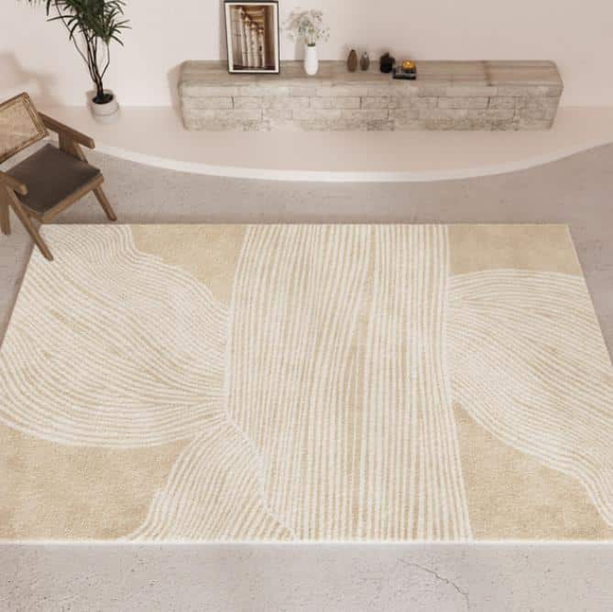 Tapis cocooning effet jardin zen