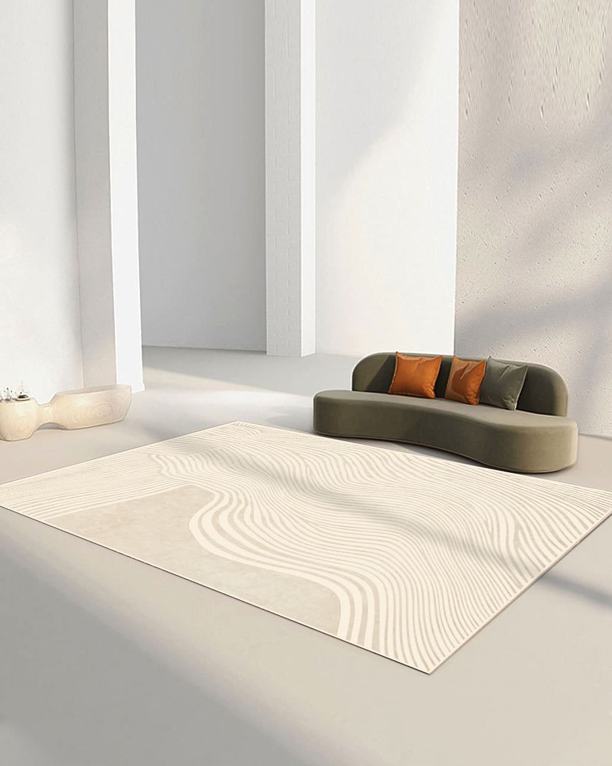 Tapis cocooning effet jardin zen