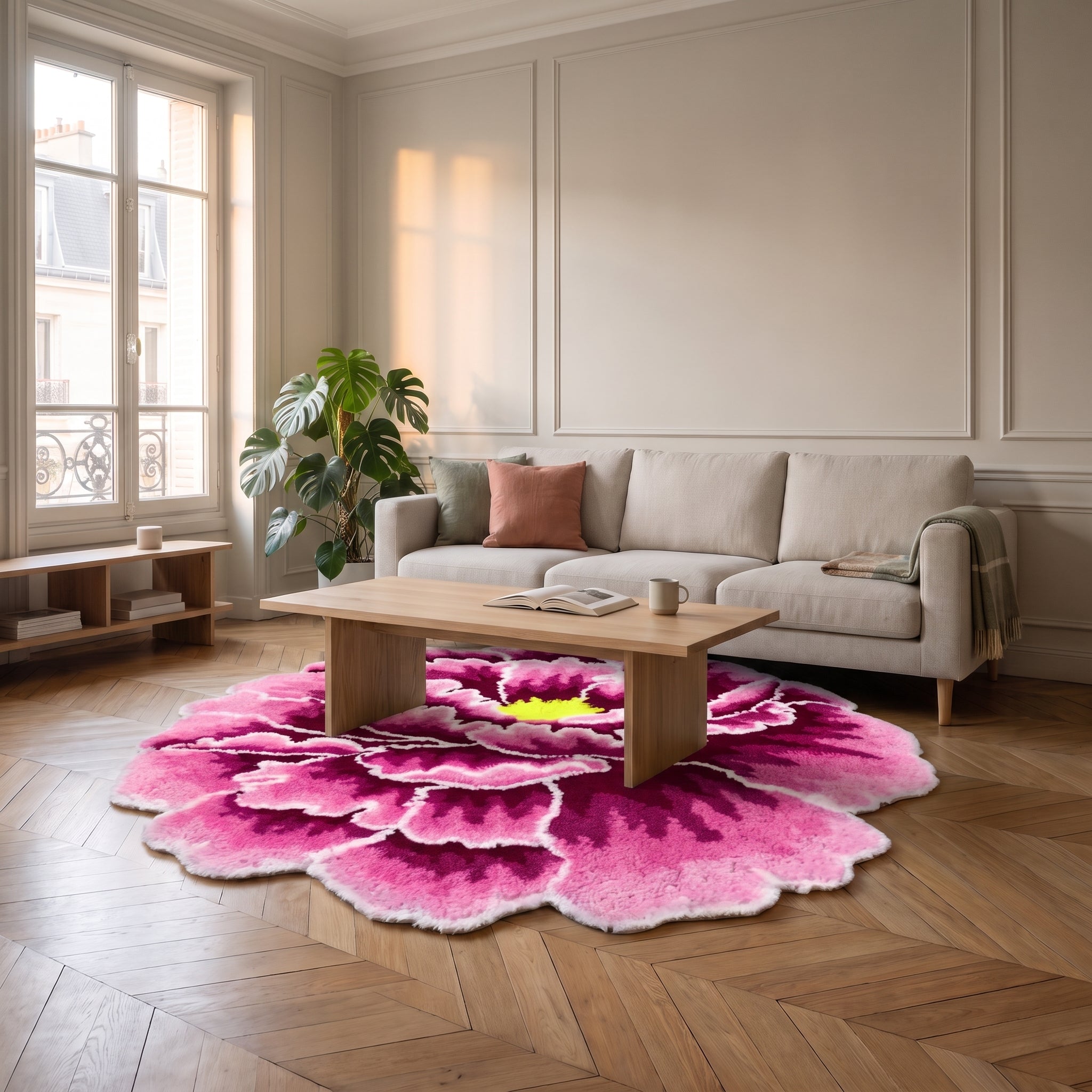 Tapis en forme de pivoine vue d'ensemble Image