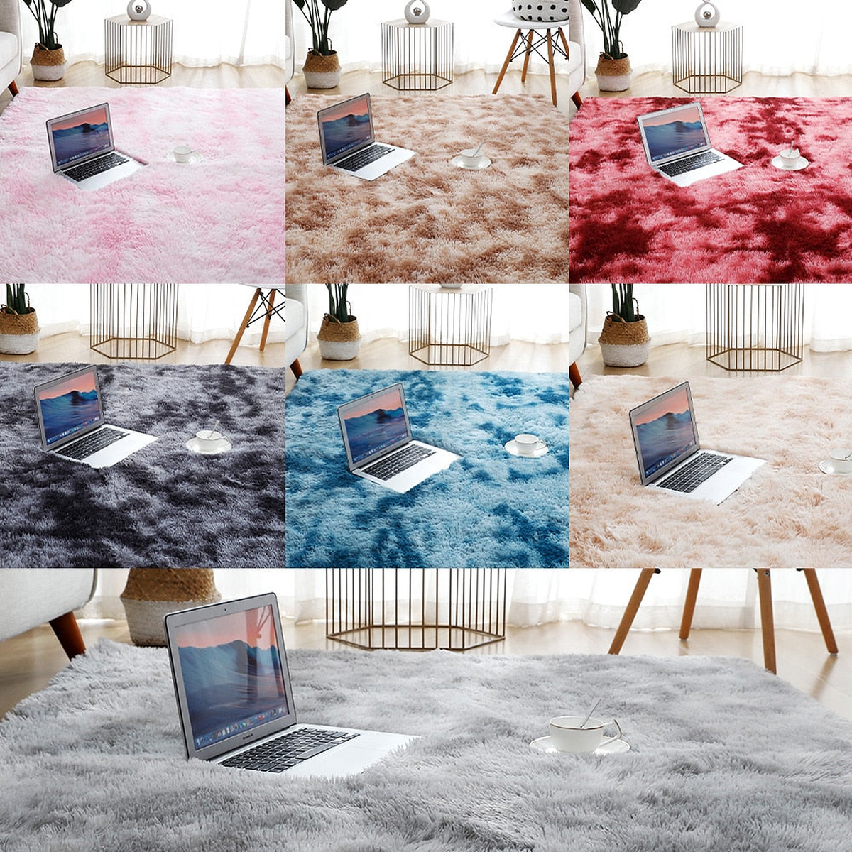 Tapis imitation fourrure moelleux et moderne