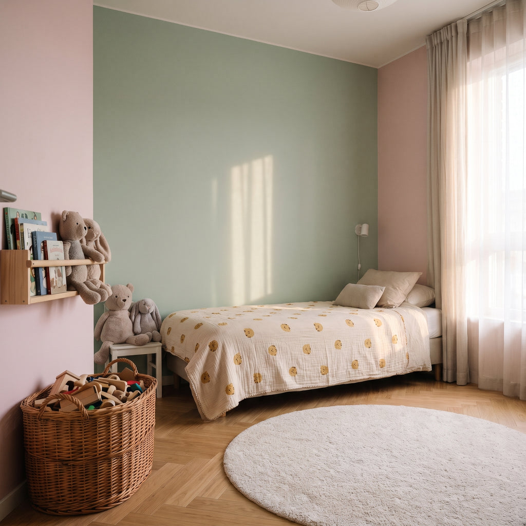 Couverture d'emmaillotage motif Tigres sur un lit d'enfant