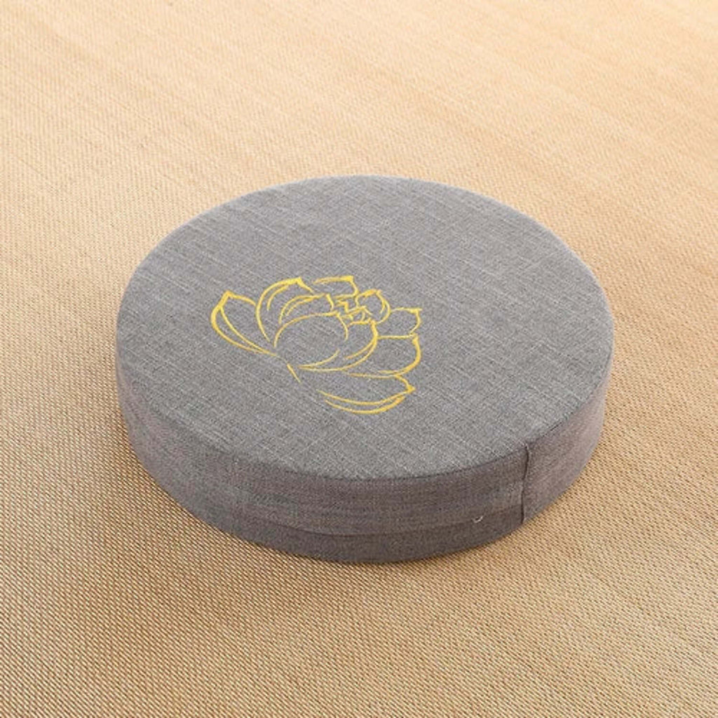Coussin de sol rond, coloris Gris sans fleur