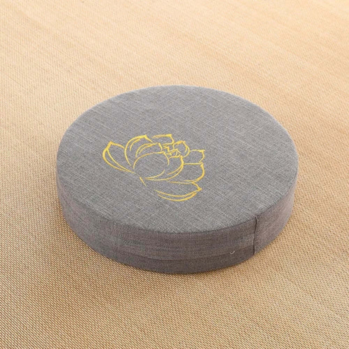 Coussin de sol rond, coloris Gris sans fleur