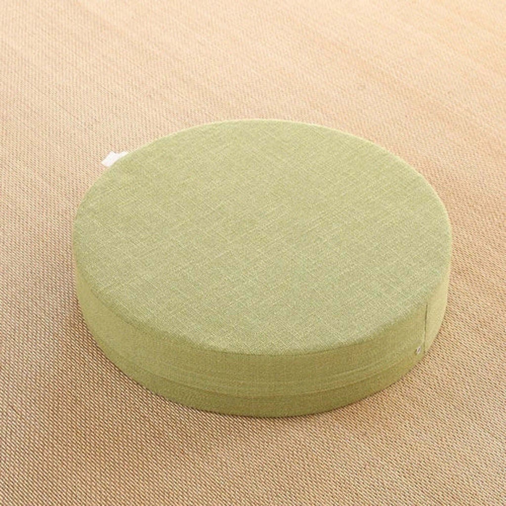 Coussin de sol rond, coloris Vert sans fleur