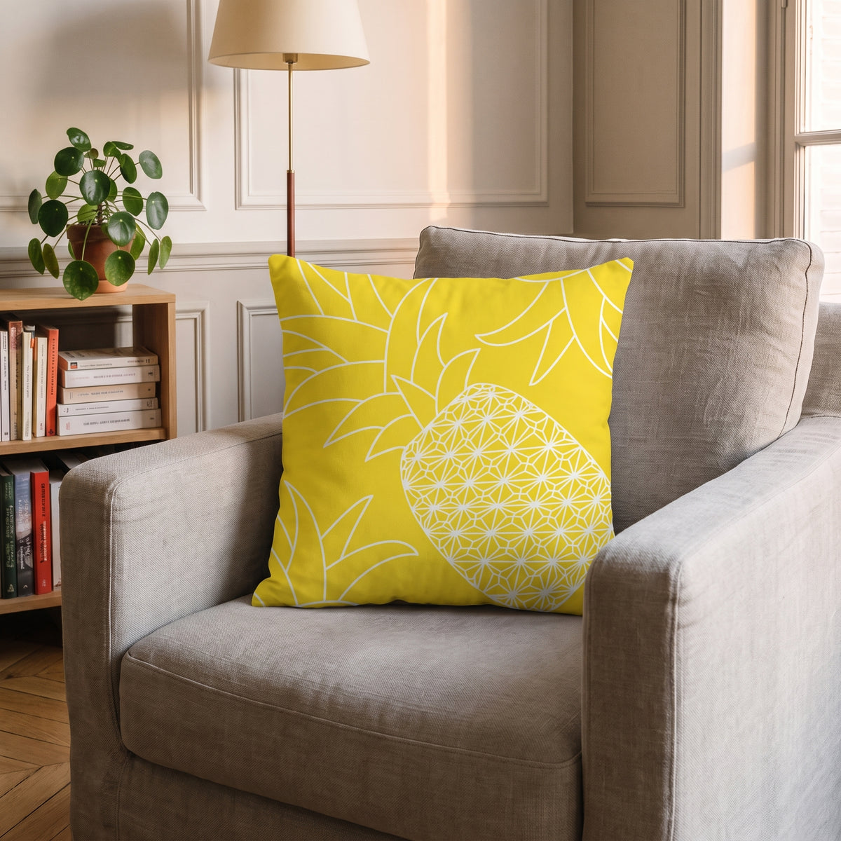 Housse de coussin Ananas en ligne dans un intérieur Moment Cocooning