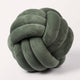 Coussin nœud en velours vert, boule tressée de 20 cm