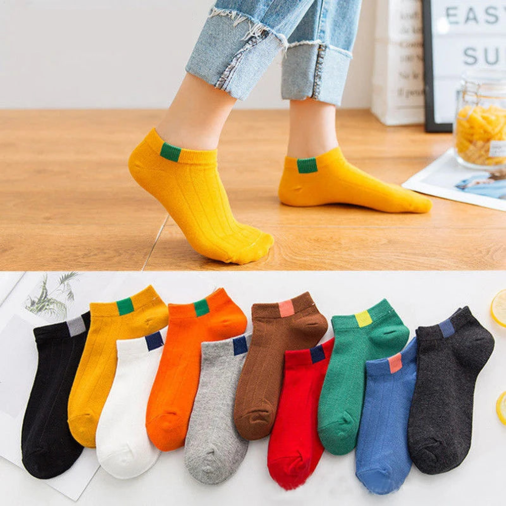 Chaussettes de sport aux couleurs vives, lot de dix paires